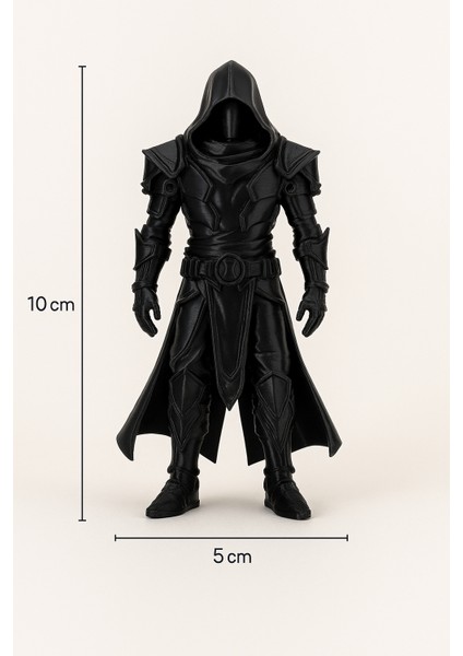 Siyah Pelerinli Savaşçı Figürü – 3D Baskı Dekoratif Koleksiyon Oyuncağı (10 Cm) indirimleri
