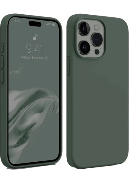 Resveq Newface Iphone 15 Pro Kılıf First Silikon - Koyu Yeşil