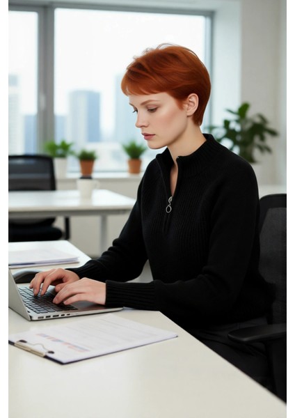 Kadın Regular Fit Crop Dik Yaka Fermuarlı Selanik Örgü Akrilik Triko Kazak Kışlık Kombinlerin modelleri