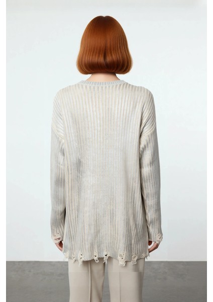 Kadın Relaxed Kalıp Bisiklet Yaka Düşük Kol Ribana Triko Kazak Sonbahar Kış Stili Basic Siluet fırsatları