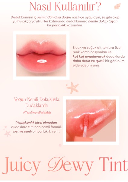 Yoğun Parlaklık ve Canlı Renkler Sunan Kalıcı Tint Dasıque Juicy Dewy Tint (#14 Peach Crush)