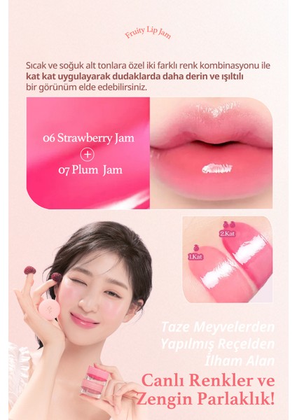 Yoğun Parlaklık Sunan, Meyve Renklerinde Kavanozda Dudak Balmı Dasıque Fruity Lip Jam 06 Strawberry