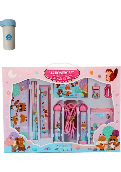 Öğrenci Atlama Ipi Kırtasiye Seti Çocuk Cüzdanı Öğrenme Kırtasiye Kutusu 9 Parçalı Set (Yurt Dışından)