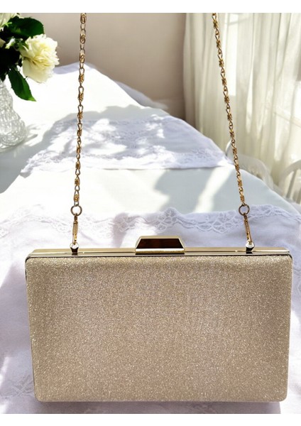 Altın Gold Dore Renk Taş Sim Dökülmeyen Sim Kadın Abiye Çanta Düğün Nişan Mezuniyet fırsatları