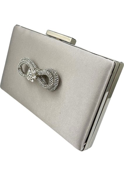 Vizon Renk Saten Gümüş Kasalı Gümüş Taşlı Abiye Çanta Gece Çantası Düğün Nişan Portföy fiyatları