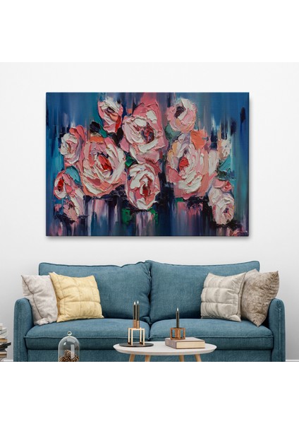 -Premier Kanvas Serileri- Şakayık Çiçeği Tablosu, Kanvas Duvar TABLOSU-1198 fiyatları