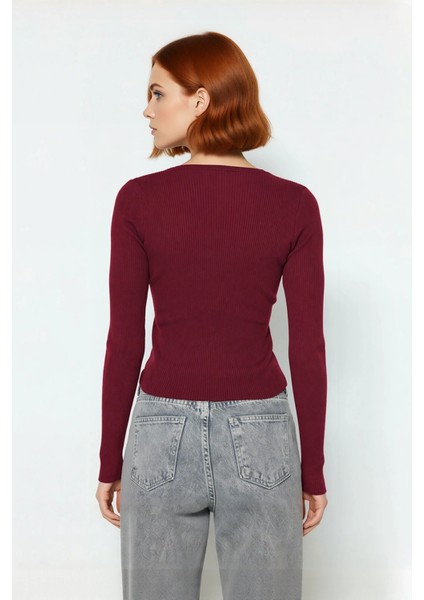 Kadın Kruvaze Yaka Bağcıklı Triko Üst Fitted Kalıp Uzun Kol Basic Siluet Ile Günlük Şıklık modelleri