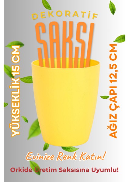 Dekoratif Orkide Dış Saksısı Sarı – Hava Alan ve Zarif Tasarımlı Saksı Iç Mekan Kullanımına Uygun modelleri