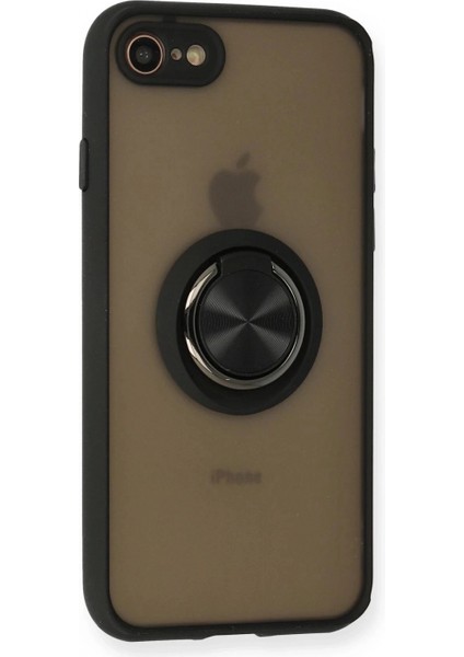 iPhone 7 Kılıf Montreal Yüzüklü Silikon Kapak - Siyah fiyatları
