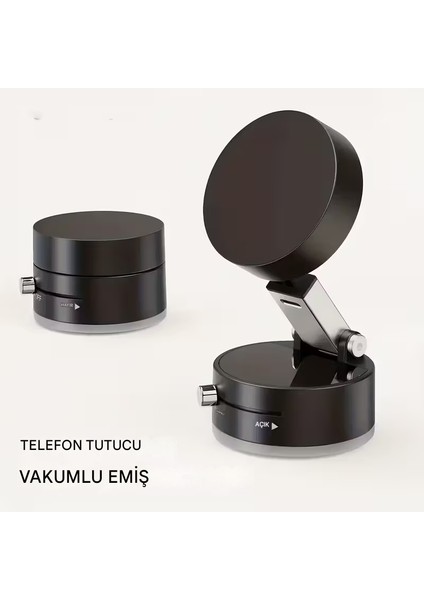 Manyetik Vakumlu Telefon Tutucu 360° Döner Güçlü Mıknatıs Araç, Ev, Ofis, Masaüstü Uyumlu