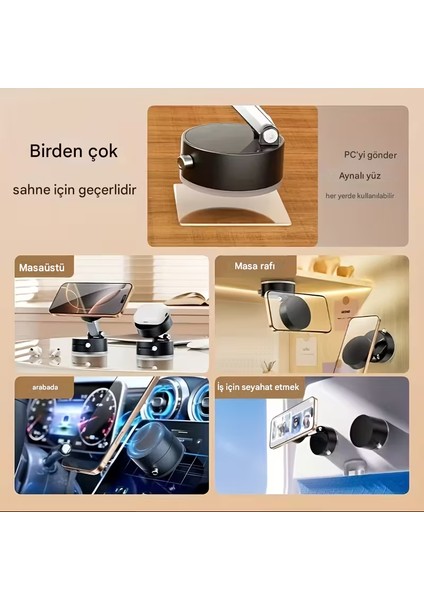 Manyetik Vakumlu Telefon Tutucu 360° Döner Güçlü Mıknatıs Araç, Ev, Ofis, Masaüstü Uyumlu fiyatları
