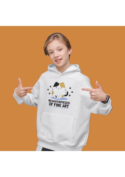 Meowsterpieces Of Fine Art – Sanat Kedileri Çocuk Hoodie