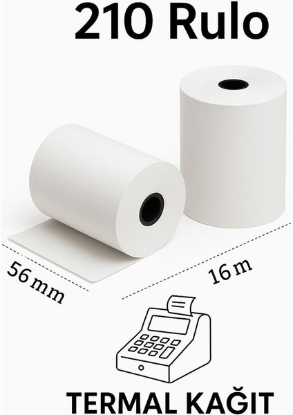 Pos Cihazı Kağıdı Termal 56*16 mt (210 Rulo)