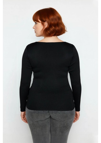 Kadın Fitted Kesim Britli V Yaka Uzun Kollu Triko Bluz Soğuk Havalar Için Şık ve Modern Seçim fırsatları