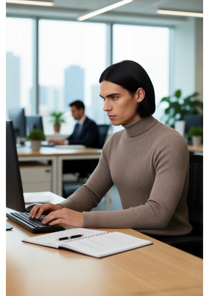 Erkek Fitted Balıkçı Yaka Fitilli Triko Kazak Kış Günleri Için Ideal Şıklığı ve Konforu Sunar modelleri