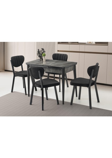 Tekno Elma Mdf Açılır Mutfak Masa Sandalye Takımı 60X100