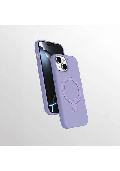 iPhone 15 Kılıf Manyetik Şarj Özellikli Yüzüklü Standlı Samara Kapak