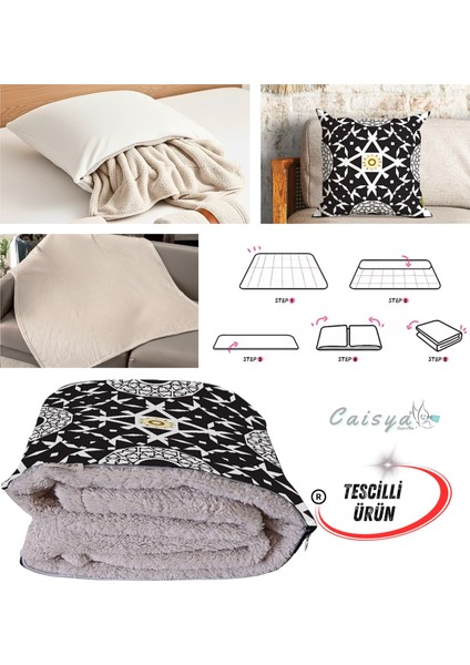 Galaxy Modern Desenli Tv Battaniyeli Opsiyonel Dekoratif Yastık Kırlent 2 In 1 Battaniye fiyatları