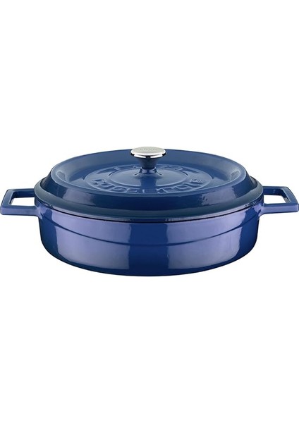 Döküm Çok Amaçli Yayvan Tencere Çap(Ø) 24 cm -Trendy Mavi