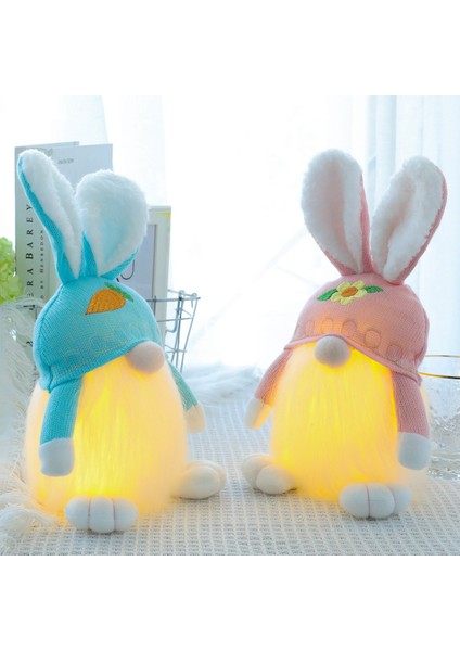 LED Parlayan Paskalya Tavşanı Gnome El Yapımı Tomte Tavşan Peluş Oyuncaklar Bebek Süsleriholiday Ev Partisi Hediyeleri Pembe (Yurt Dışından) fiyatları