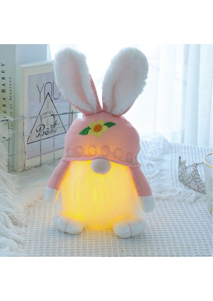 LED Parlayan Paskalya Tavşanı Gnome El Yapımı Tomte Tavşan Peluş Oyuncaklar Bebek Süsleriholiday Ev Partisi Hediyeleri Pembe (Yurt Dışından) modelleri