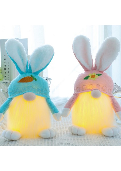 LED Parlayan Paskalya Tavşanı Gnome El Yapımı Tomte Tavşan Peluş Oyuncaklar Bebek Süsleriholiday Ev Partisi Hediyeleri Pembe (Yurt Dışından) fırsatları