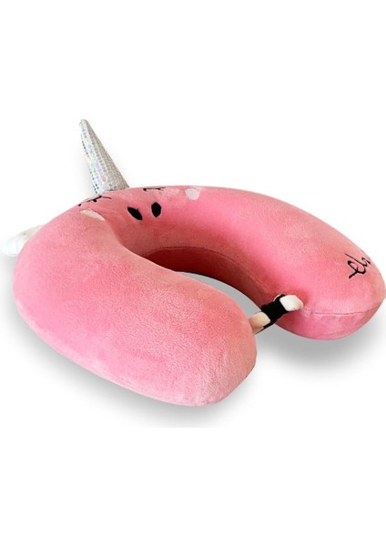 Home Bedding Çocuk Visco Boyun Yastığı,çocuk Ortopedik Seyahat Yastığı Pembe Yıkanabilir Kılıflı Unicorn
