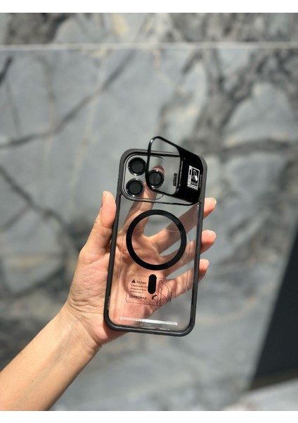 IPHONE 15 Pro Lensli Magsafe Şeffaf Telefon Kılıfı