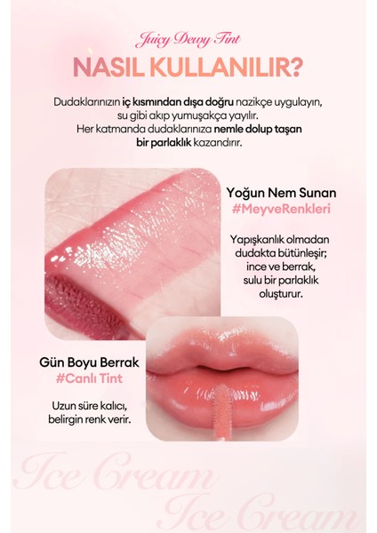 Yoğun Parlaklık ve Canlı Renkler Sunan Kalıcı Tint Dasıque Juicy Dewy Tint (#08 Papaya Milk)