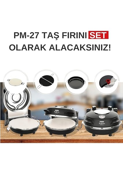 - Pizza Fırını, Set-Pm-27. 400°C'YE Kadar Sıcaklık, 5 Pişirme Kademesi, Pizza 4 Dakika Hazır, Aksesuarlar Dahil: 32 cm Ateşe Dayanıklı Taş Plaka, Xxl Tava Eklentisi, Pizza Küreği, Pizza Kesici. fiyatları