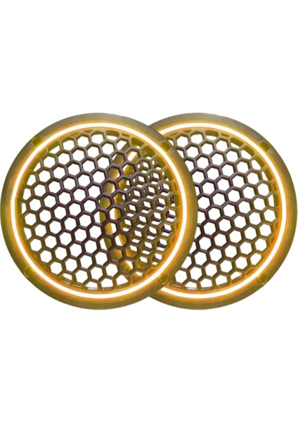 Lsound Neon Işıklı 20 cm Hoparlör ve Midrange Kapağı - 2 Adet - Beyaz