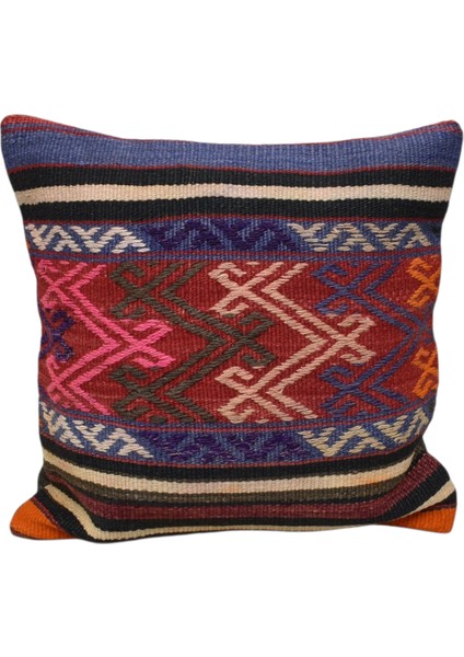 El Dokuma Kilim Kırlent Yastık Kılıfı 0200 - Yeni - Çok Renkli