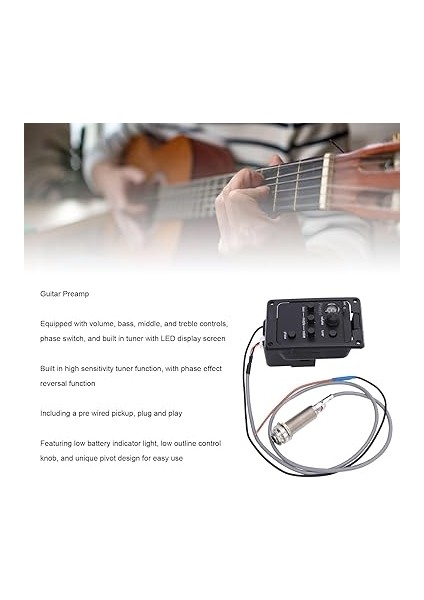 Gitar Preampı, Eq Preamp Ekolayzer Yerleşik Tuner Gitar Alıcısı Presys PSY101 Için Tuner Gitar Alıcısı Dahili indirimleri