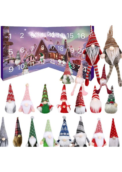 Çocuklar Yetişkinler Için Koleksiyonluk Bebekler Peluş Oyuncak Geri Sayımlı Noel Cüce Takvimi B (Yurt Dışından)