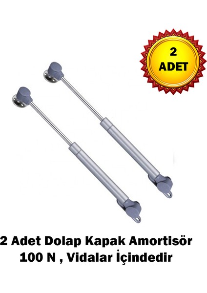 2 Adet Hidrolik Dolap Kapak Amortisörü 100 N