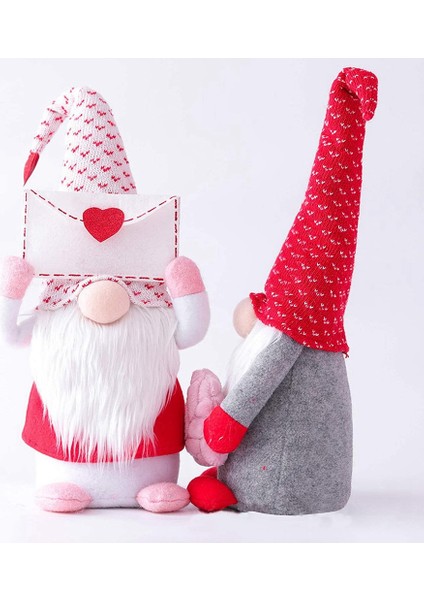 Sevgililer Günü Cüceleri Peluş Süslemeler - Sevgililer Günü Bay ve Bayan El Yapımı Isveç Tomte Dolması Bebek Büyük (Yurt Dışından) fırsatları