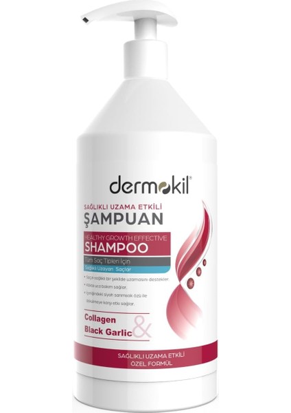 Kolajen ve Siyah Sarımsak Sağlıklı Uzama Etkili Şampuan 1 L