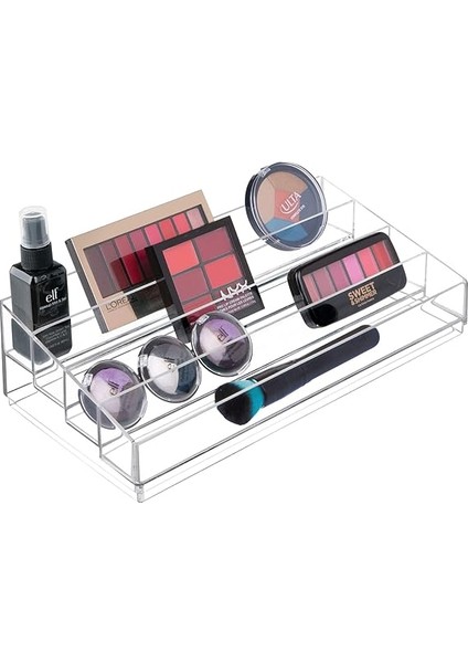 Tiered Cosmetics &amp; Oje Düzenleyici, The Clarity Collection, 33 x 16,5 Cm, 8,8 Cm, Şeffaf fiyatları