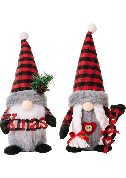 Noel Cüceleri Peluş, 2 Paket El Yapımı Isveç Iskandinav Heykelcik Iskandinav Peluş Bebek (Yurt Dışından)