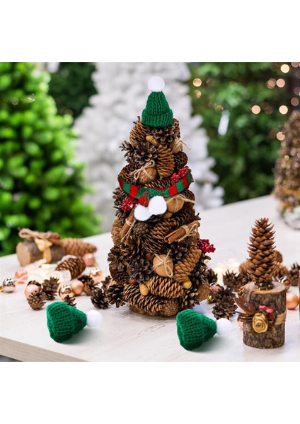 20 Adet Mini Noel Baba Şapkaları Noel Eşarp Şarap Şişesi Dekorları Minik Atkılar El Sanatları Yün Kap Küçük Bebek Dekor (Yurt Dışından) modelleri