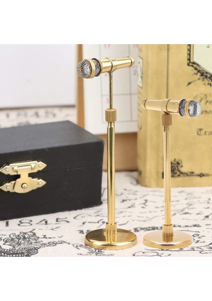 3.15-5.12 Inç Ayarlanabilir Minyatür Mikrofon Mini Müzik Aleti Modeli 1:12 Ekran Ev Dekorasyon (Yurt Dışından) modelleri