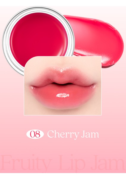 Yoğun Parlaklık Sunan, Meyve Renklerinde Kavanozda Dudak Balmı Dasıque Fruity Lip Jam 08 Cherry Jam