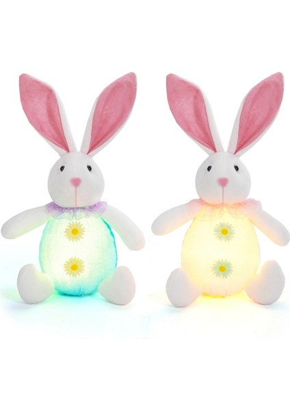 2 Adet Paskalya Tavşanı Süslemeleri Cüceler, LED Dekor El Yapımı Isveç Tomte Bebek, Ev Için Bahar (Yurt Dışından)
