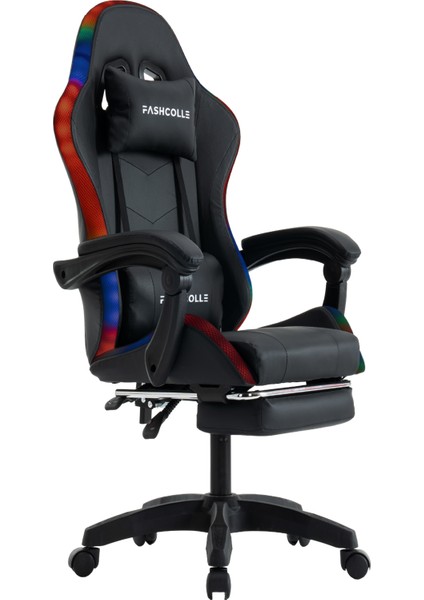 Black Star Işıklı - Masaj Özellikli Oyuncu Koltuğu Black fırsatları