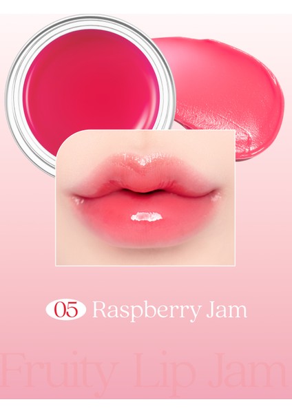 Yoğun Parlaklık Sunan, Meyve Renklerinde Kavanozda Dudak Balmı Dasıque Fruity Lip Jam 05 Raspberry