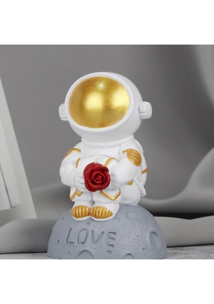 Iskandinav Astronot Heykelcik Reçine Heykel Ev Dekorasyon Minyatürleri Masaüstü Süsler Kozmonot Şekil Çocuklar Hediye B (Yurt Dışından) indirimleri