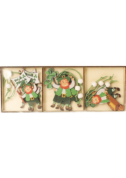 Adet Ahşap. Günü Asma Dekorları, Yeşil Yonca Leprechaun Kolye Ucu, A (Yurt Dışından)