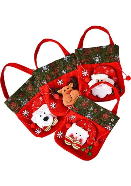 Çanta Ipli Noel Hediye Çantası, Parti Malzemelerine Uygun 3D Tasarım Kumaş (Yurt Dışından)