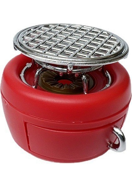 1/12 Minyatür Açık Barbekü Mini Gaz Sobası Barbekü Izgara Barbie OB11 Bebek Aksesuarları, Kırmızı, Yuvarlak (Yurt Dışından)