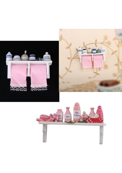 1:12 Mini Bebek Evi Banyo Duvar Çerçevesi Minyatür Mobilya Aksesuarları Duş Odası Dekorasyonu (Yurt Dışından) modelleri